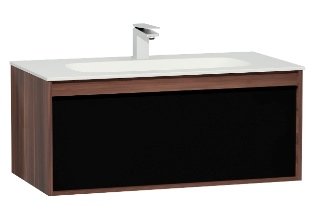 Vitra Metropole 58195 Lavabo Dolabı, 1 Çekmeceli, Infinit lavabolu, 100 cm, Erik